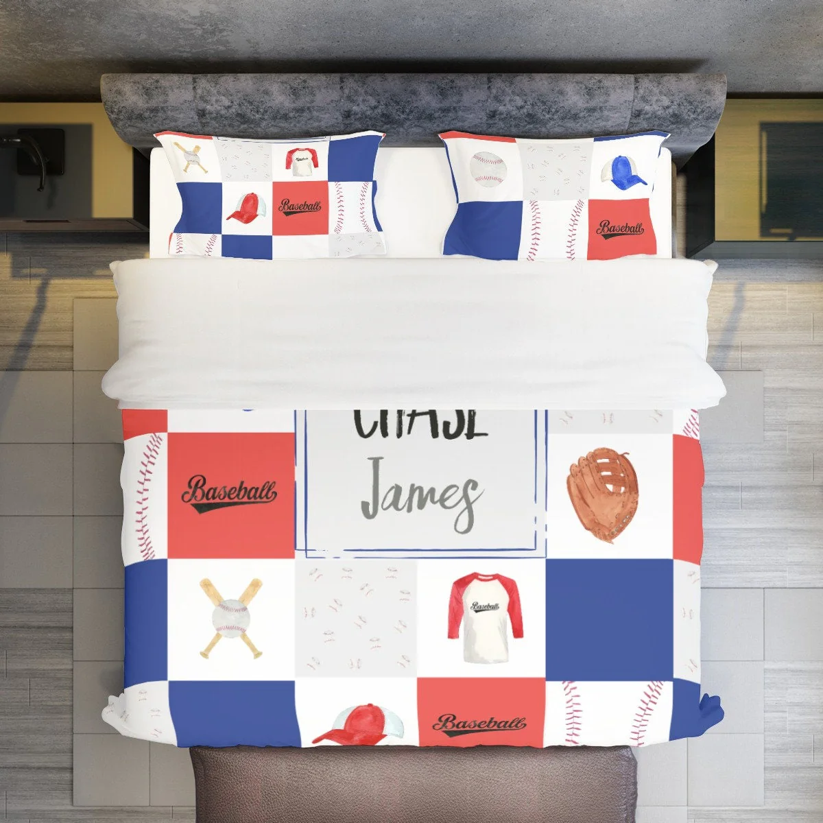 Baseball Personalized Duvet Cover Set for Boy - Image 2