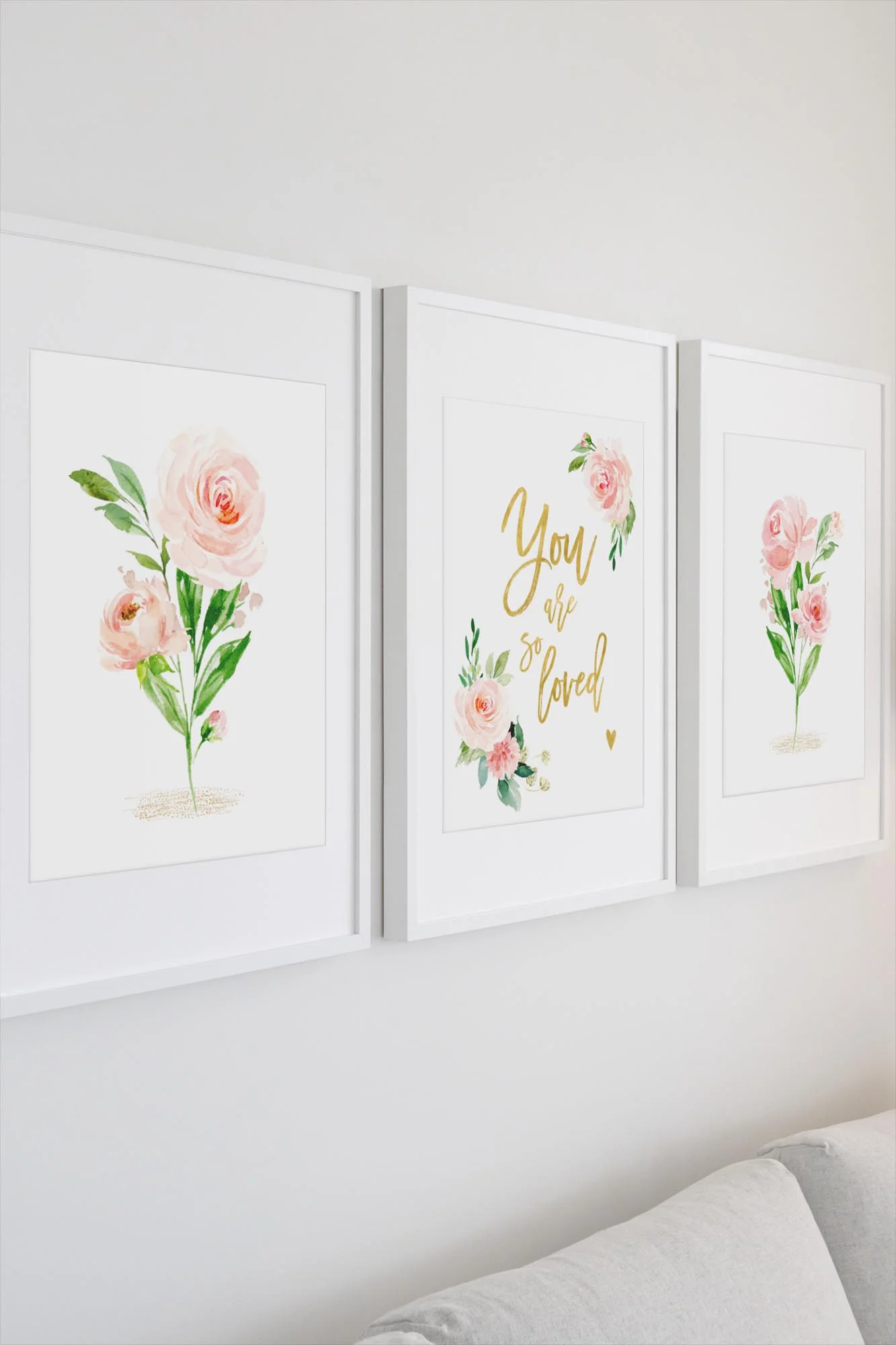 Blush Florals 3 Piece Wall Art - Image 3