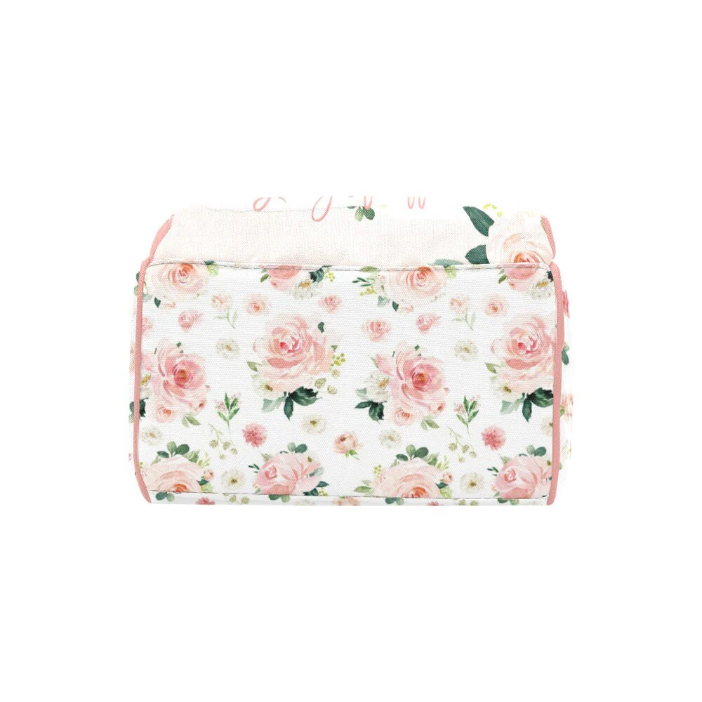Blush Florals with Elephant Personalized Diaper Bag - Image 5