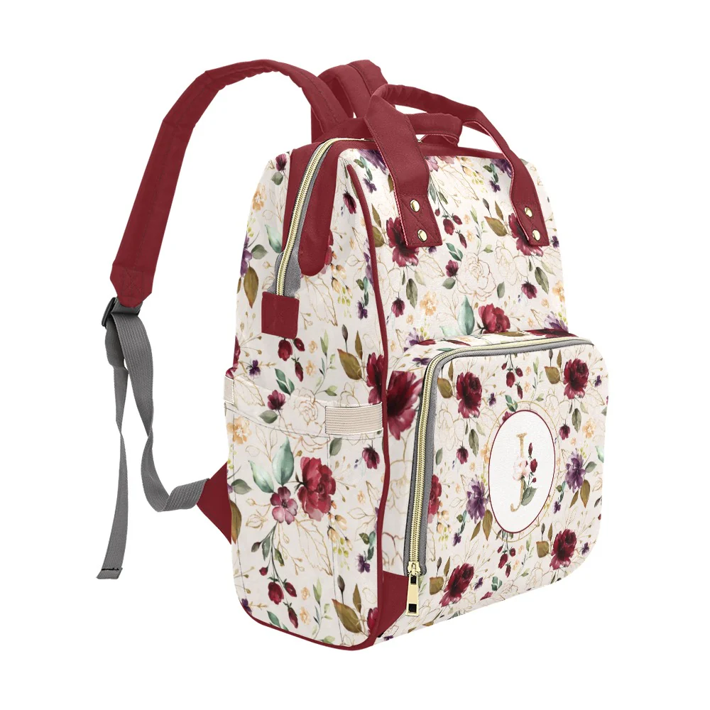 Burgundy Personalized Diaper Bag - Image 4