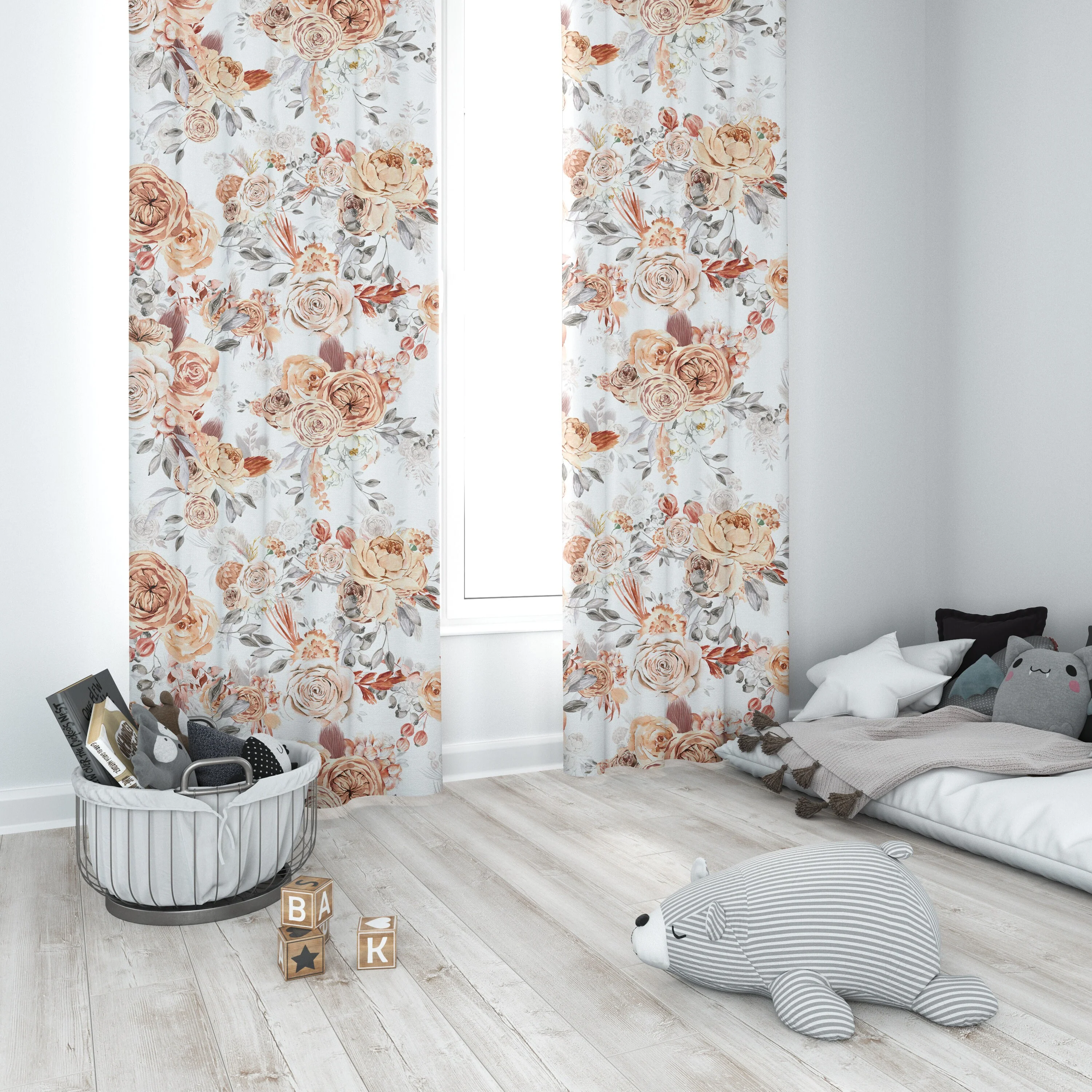 Caramel Florals Blackout Curtains - Image 2