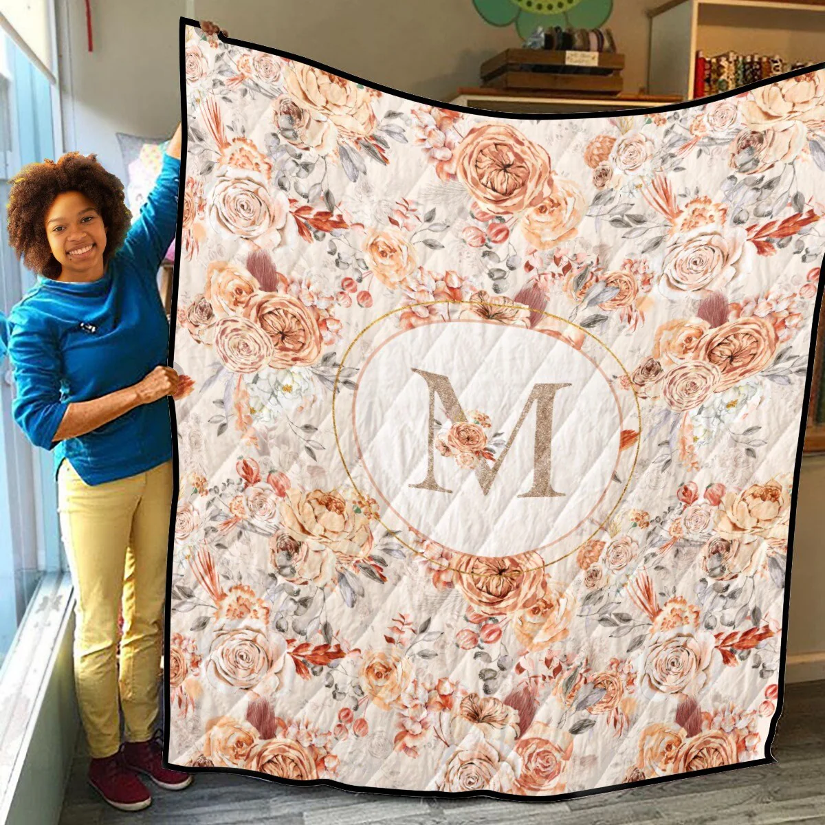 Carmel Florals Personalized Quilted Bedspread Set - Image 3