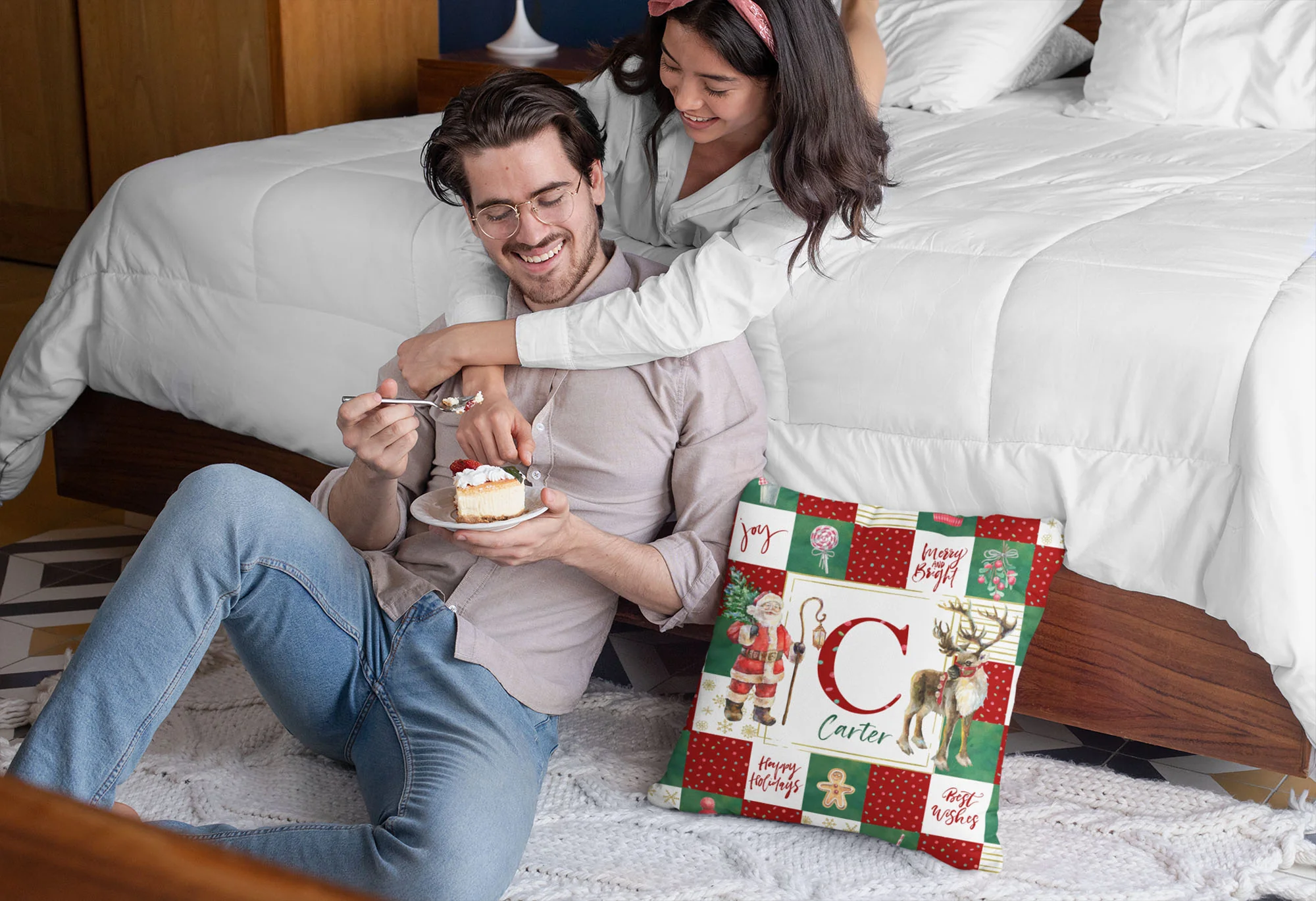 Christmas Monogrammed Personalized Pillow - Image 6
