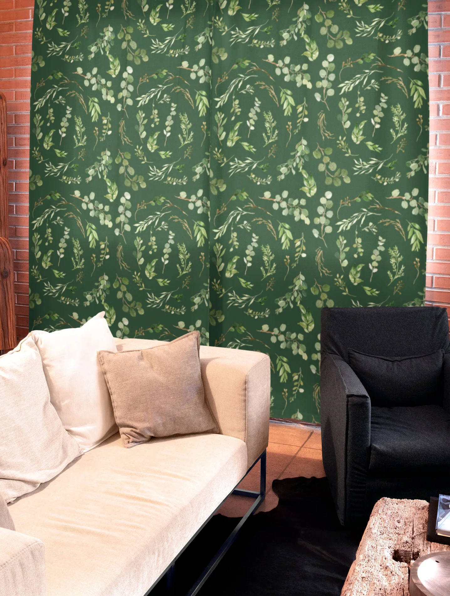 Dark Greenery Blackout Curtains - Image 3