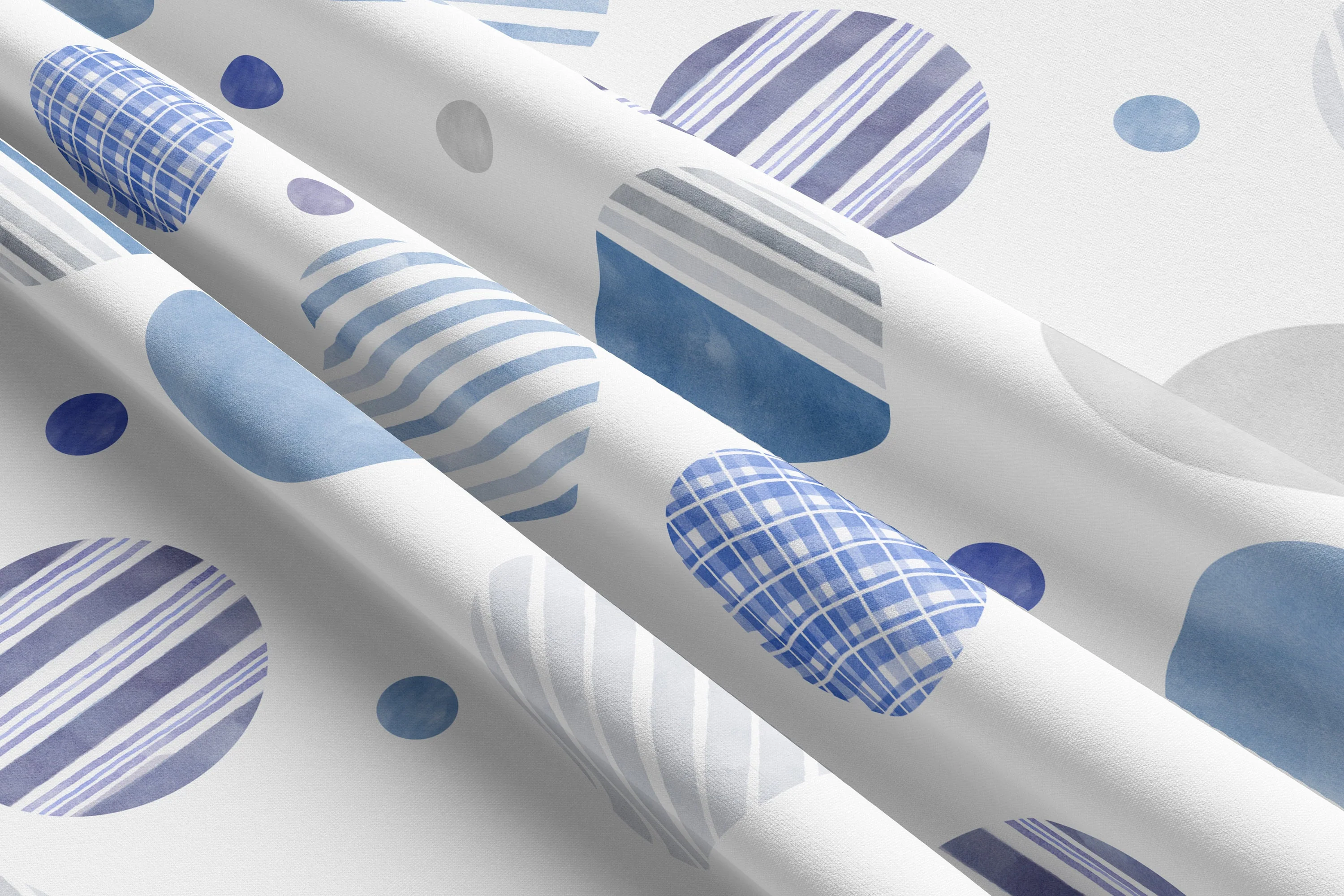 Dotted Blue Blackout Curtains - Image 2