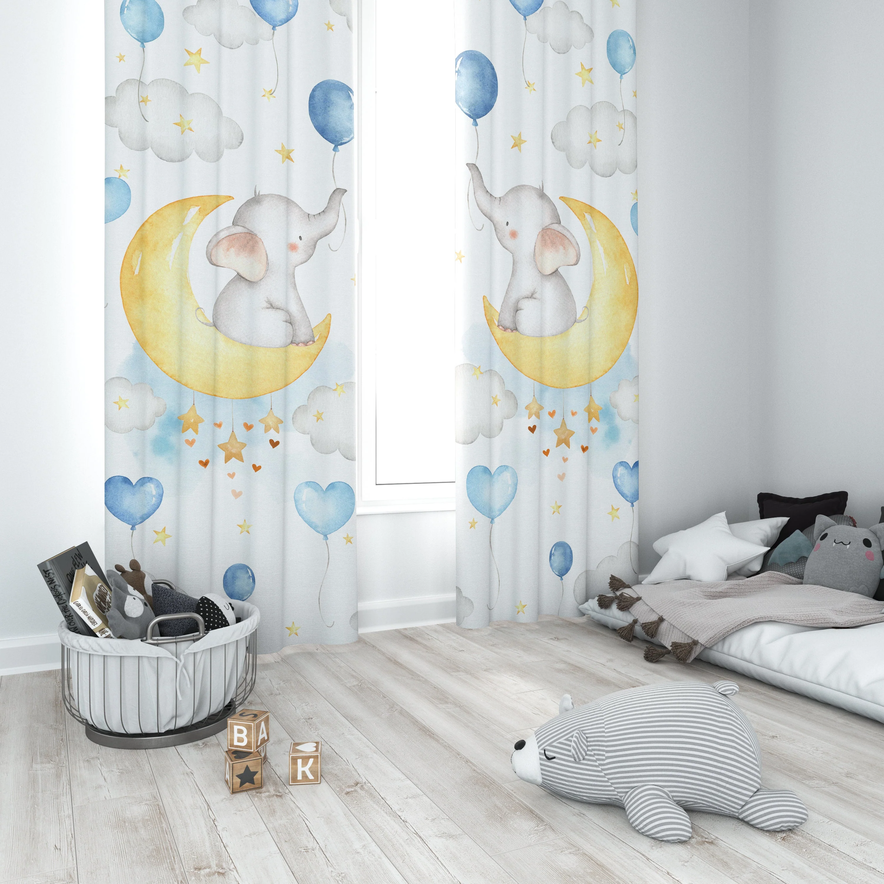 Elephant on the Moon Blackout Curtains - Image 2