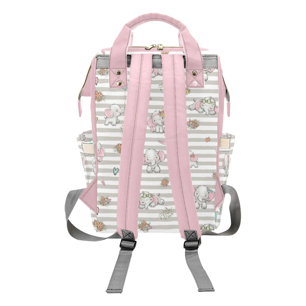 Happy Elephants Personalized Diaper Bag - Image 3