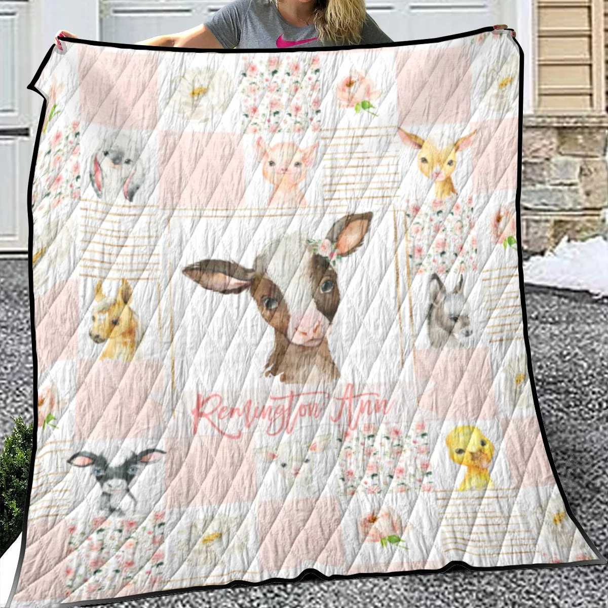 Farm Animals Personalized Quilted Bedspread - Image 2