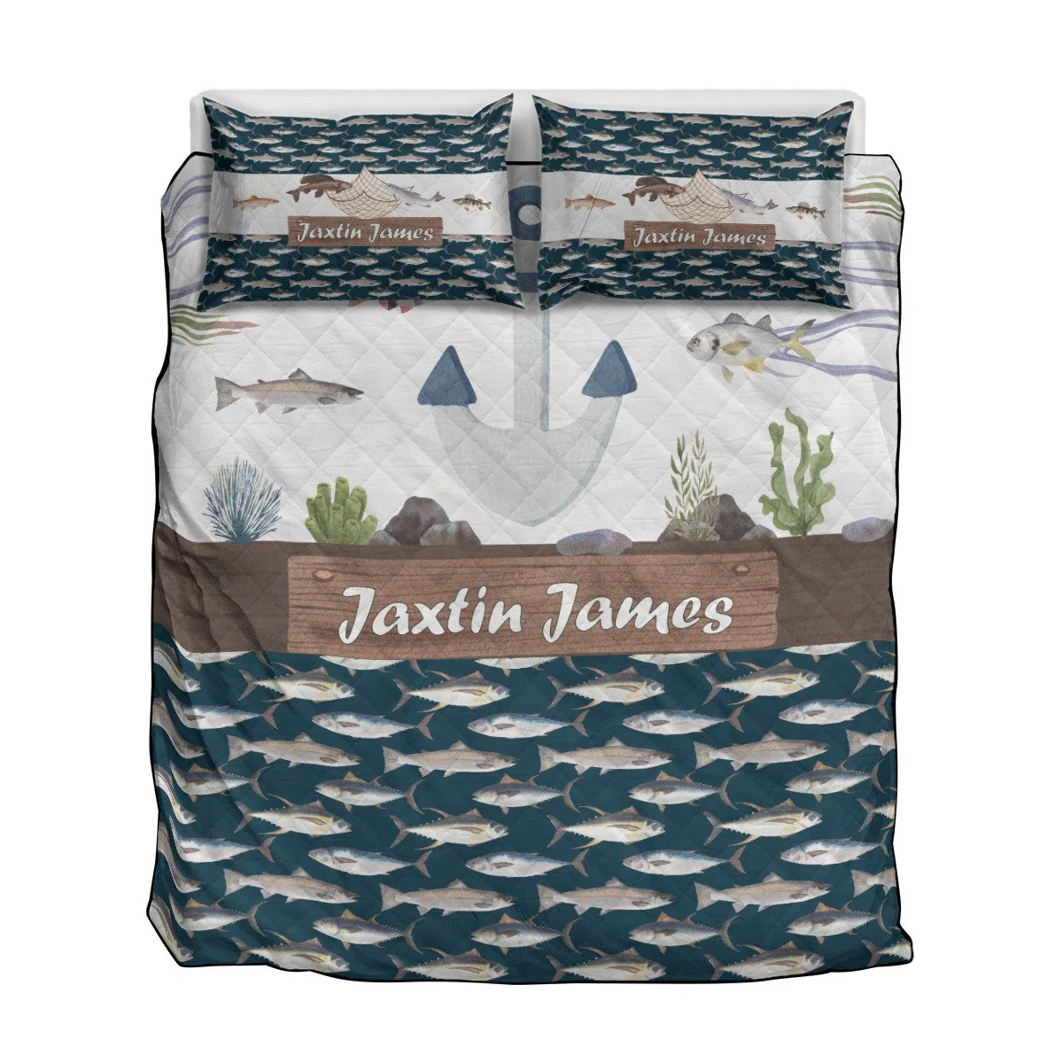 Fishing Personalized Quilted Bedspread Set - Image 2