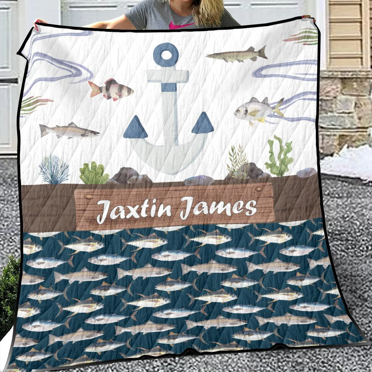 Fishing Personalized Quilted Bedspread Set - Image 3