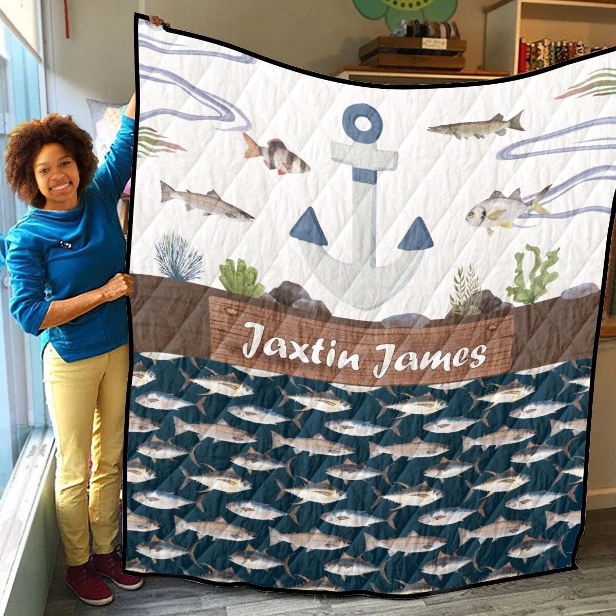 Fishing Personalized Quilted Bedspread Set - Image 4