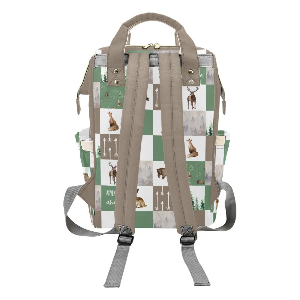 Forest Animals Patchwork Personalized Diaper Bag - Image 3