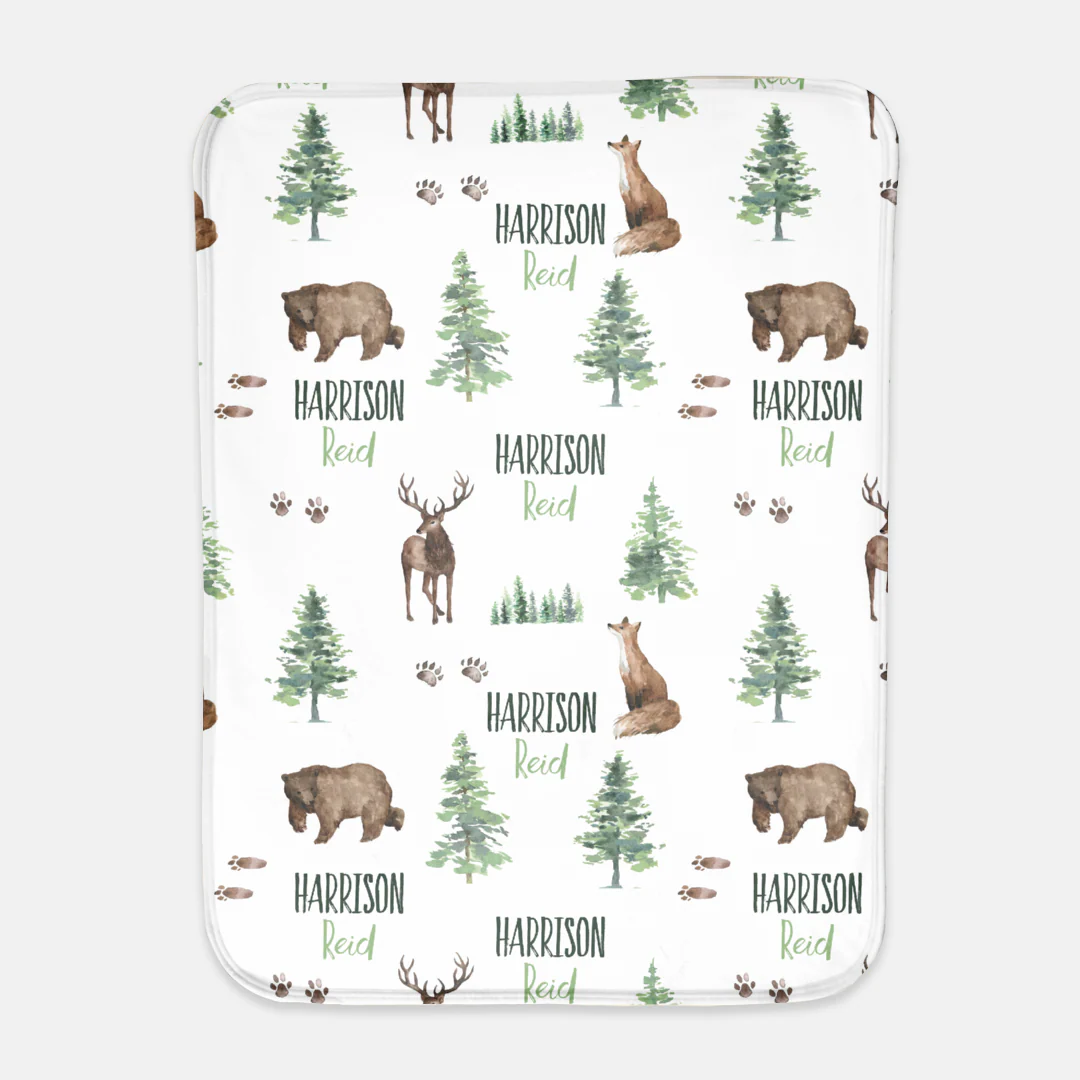 Forest Animals Personalized Patterned Blanket for Boy - Image 2