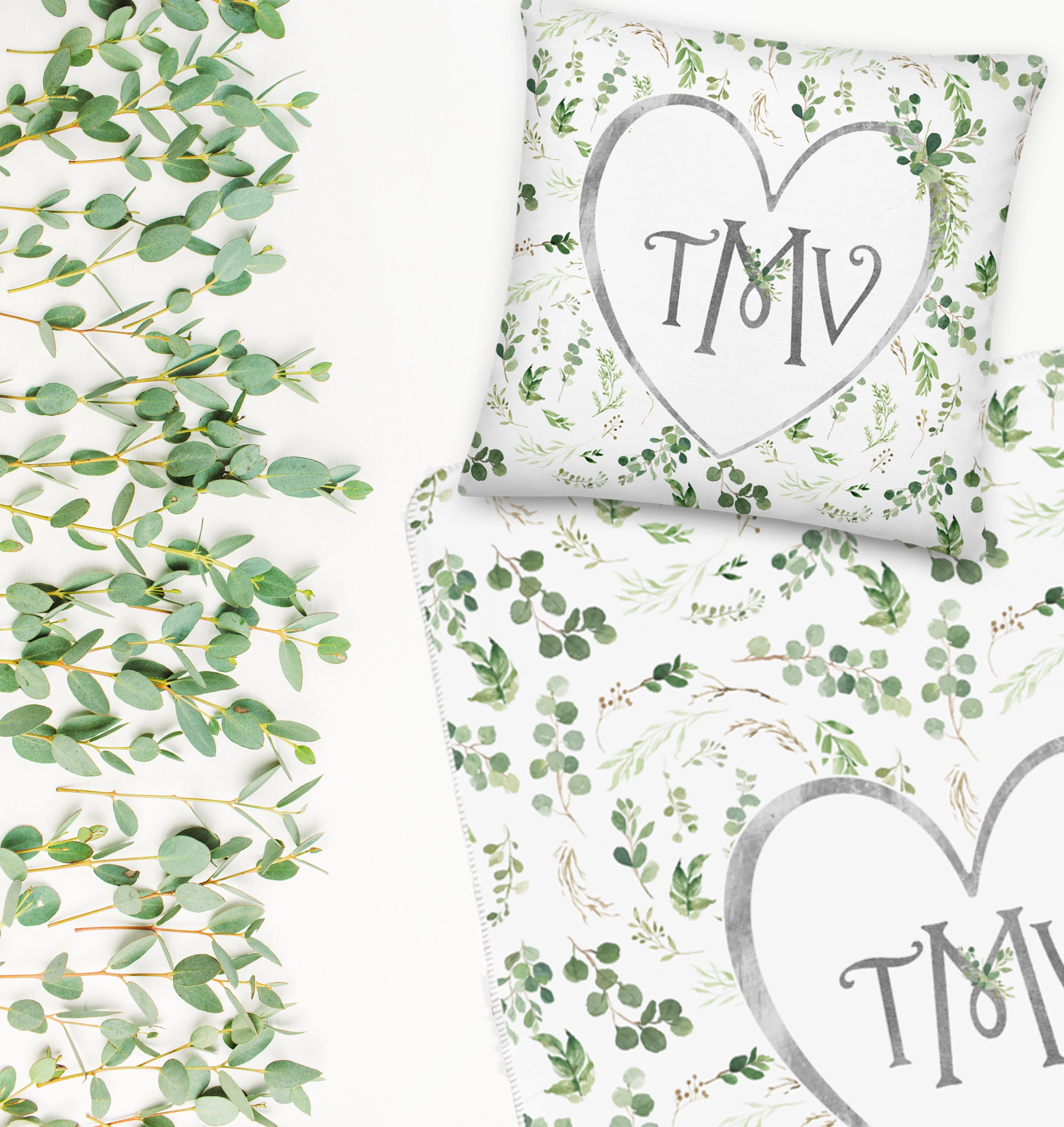 Greenery Monogrammed Pillow - Image 5