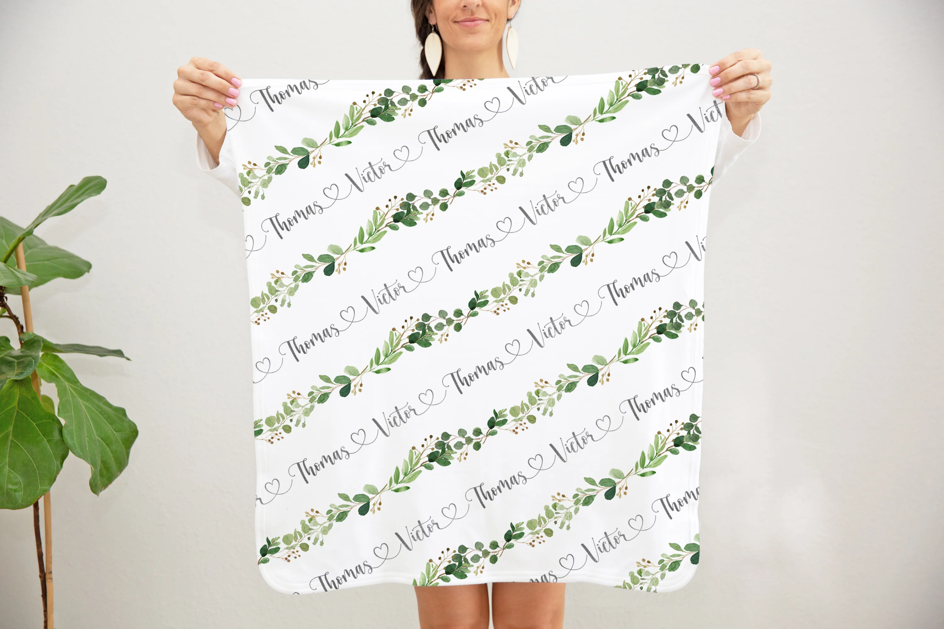 Greenery Swaddle Blanket - Image 4