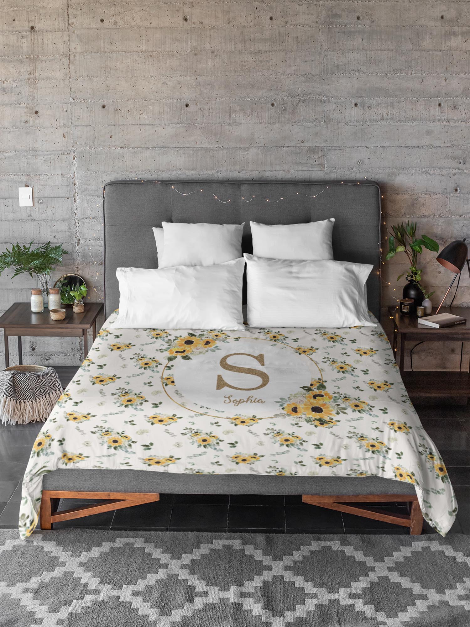 Hello Sunshine Sunflower Duvet Cover for Girl - Image 5