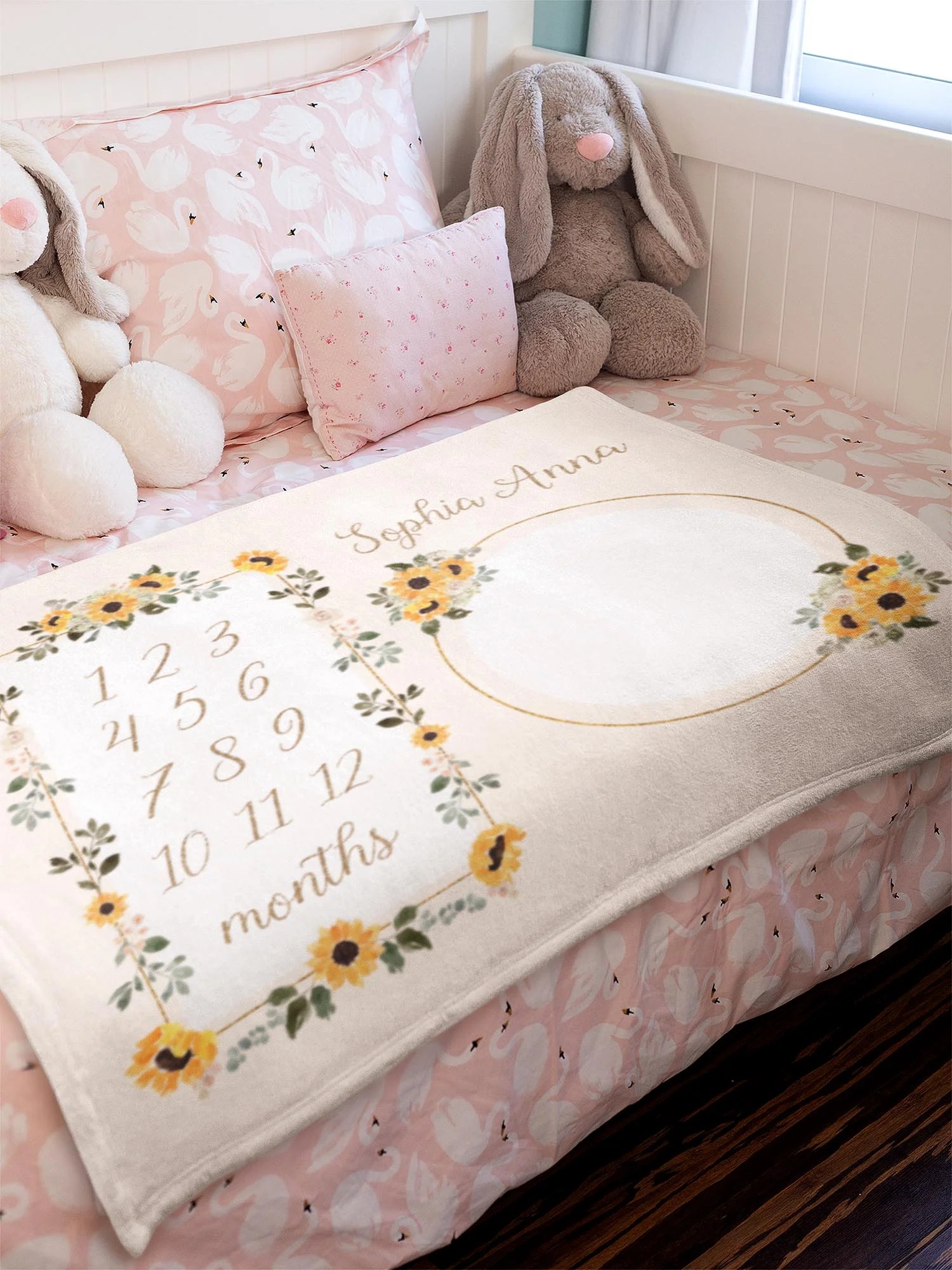 Hello Sunshine Sunflower Milestone Blanket for Girl - Image 3