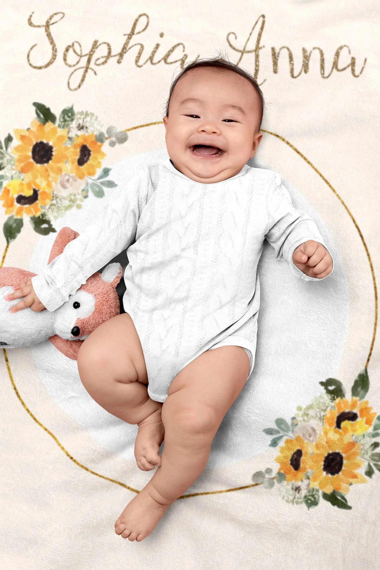 Hello Sunshine Sunflower Milestone Blanket for Girl - Image 4