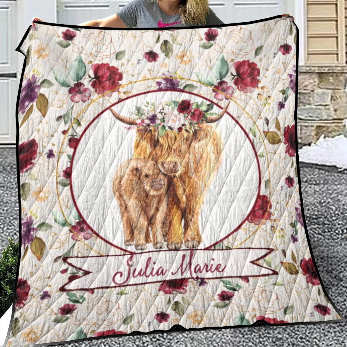 Highland Cow Personalized Quilted Bedspread Set - Image 4