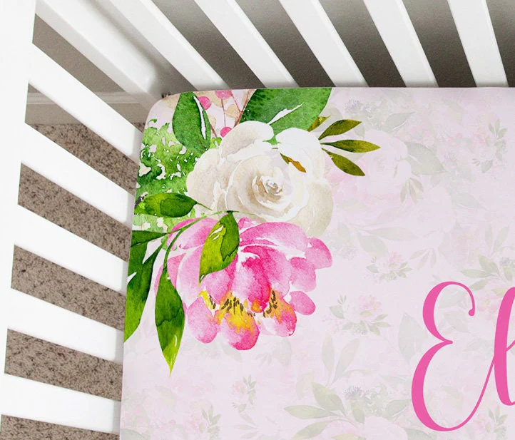 Horses Personalized Crib Sheet for Girl - Image 2