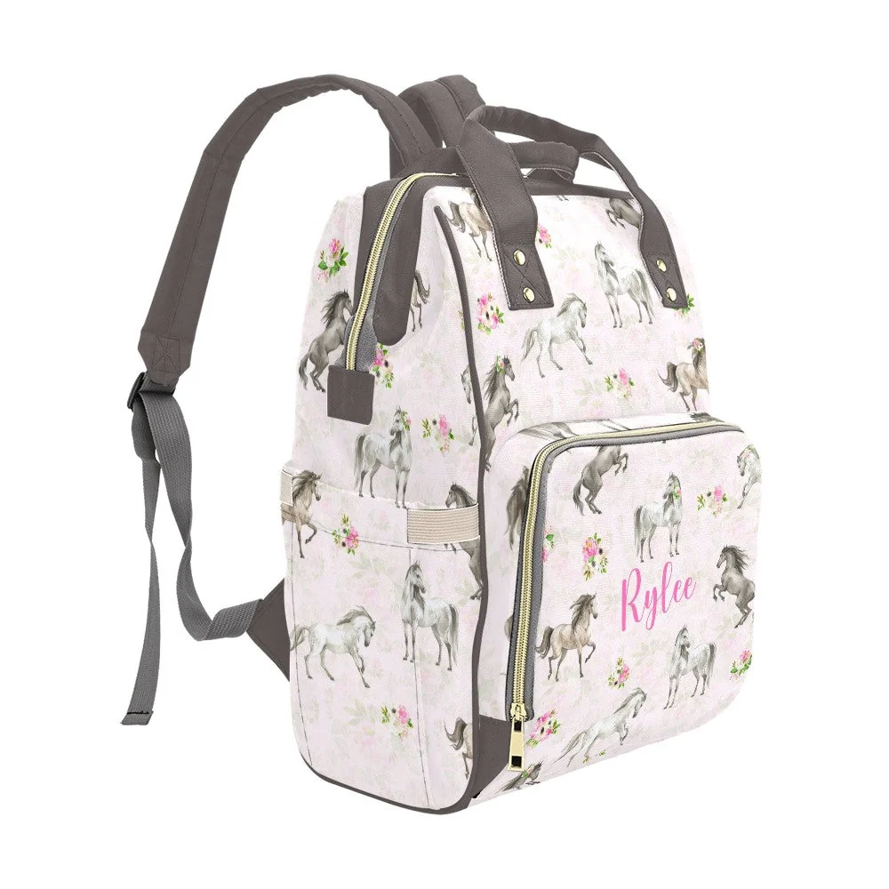 Horses Personalized Diaper Bag - Image 2