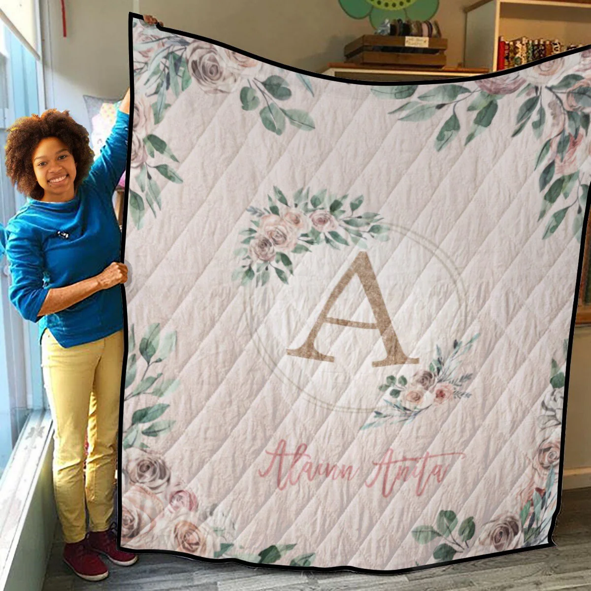 Modern Boho Personalized Quilted Bedspread Set - Image 3