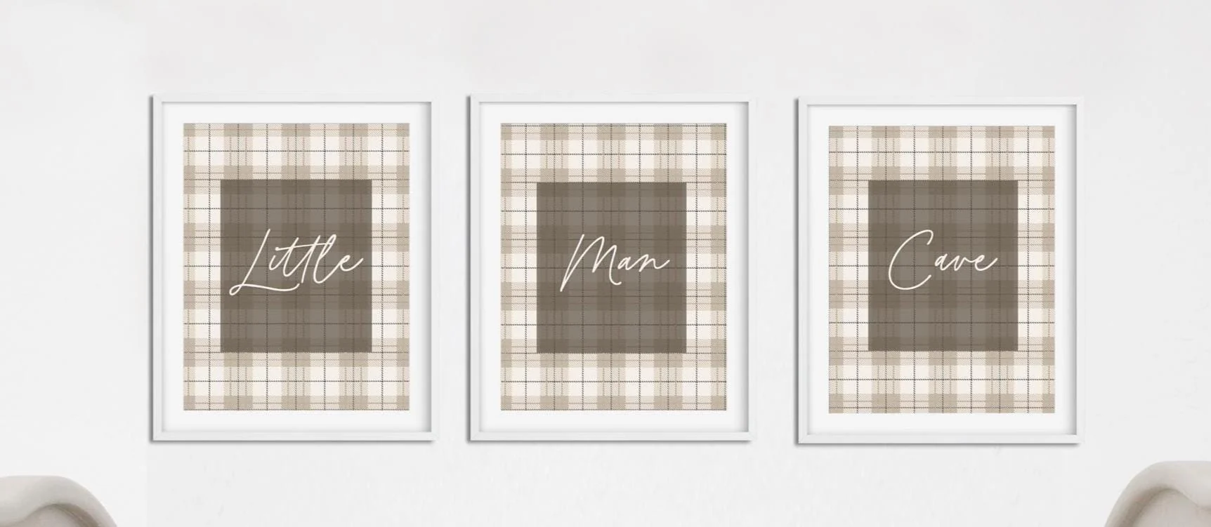 Neutral Plaid 3 Piece Wall Art - Image 5