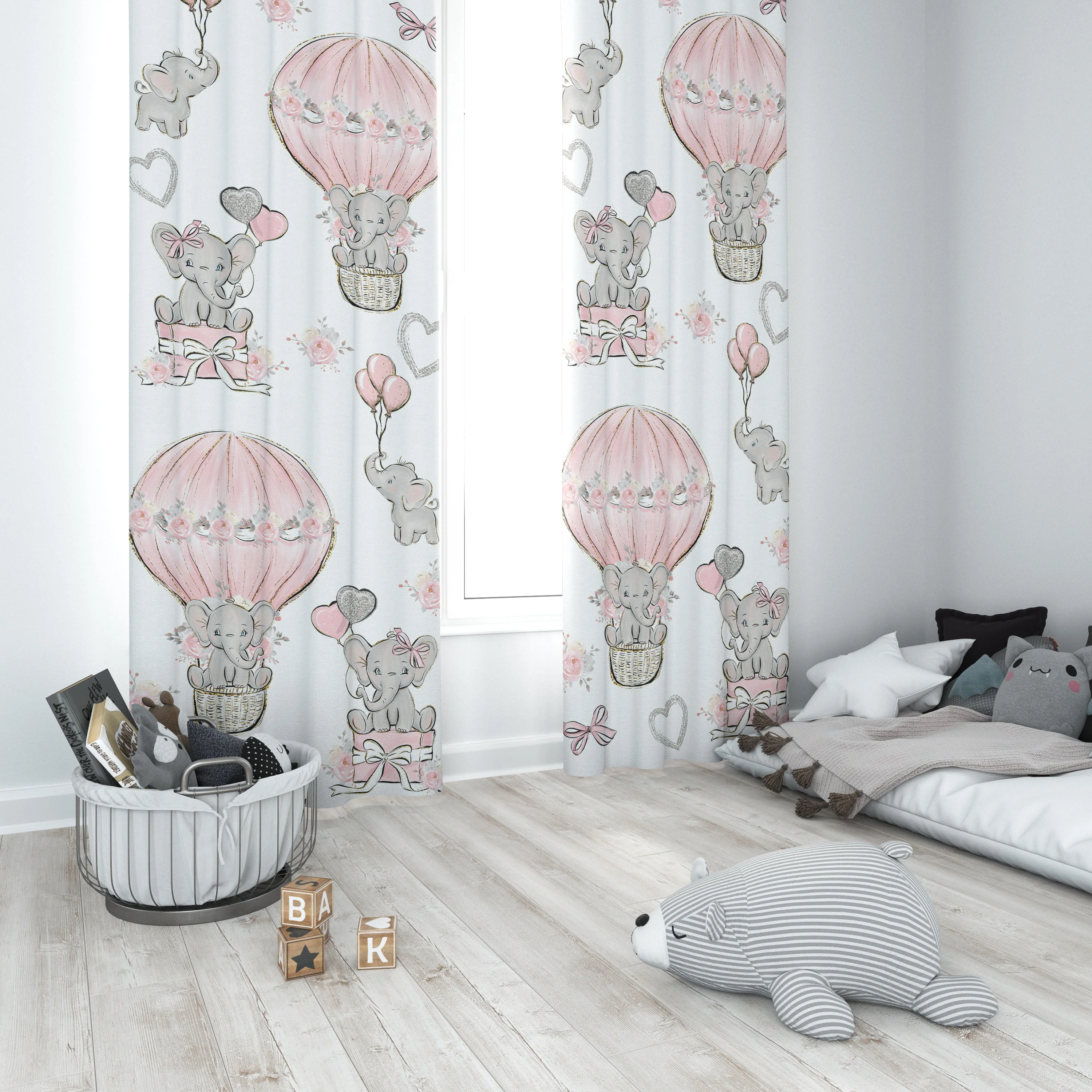 Pink Elephants Blackout Curtains - Image 3