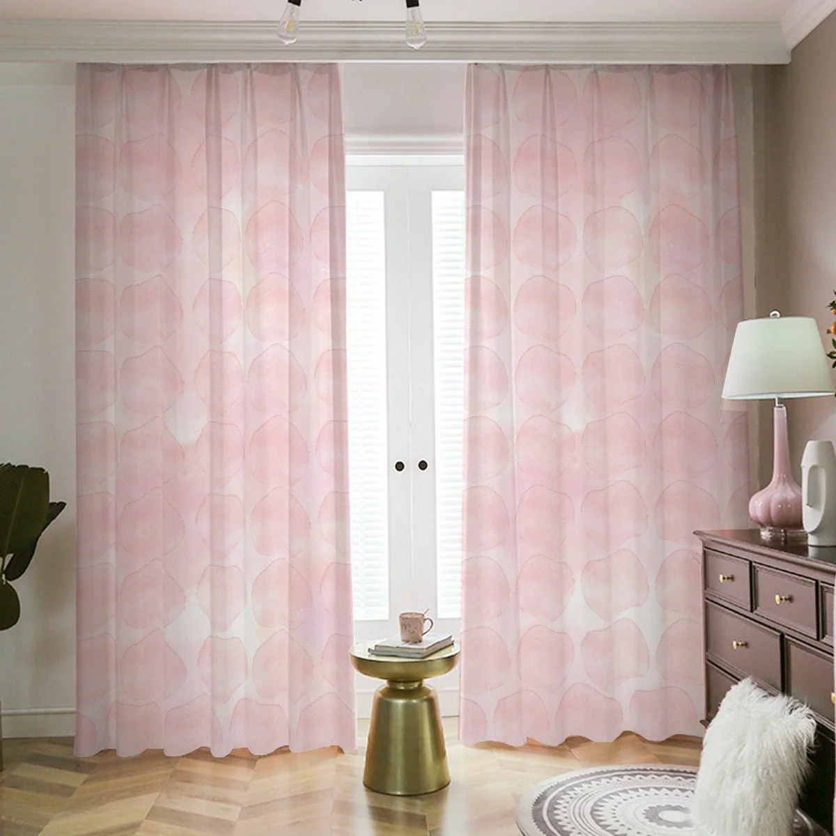 Pink Whimsical Dots Blackout Curtains - Image 3