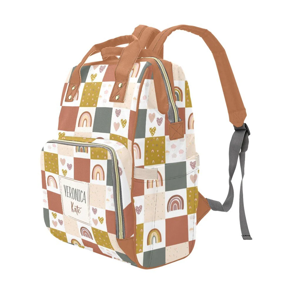 Rainbows Patchwork Personalized Diaper Bag - Image 2