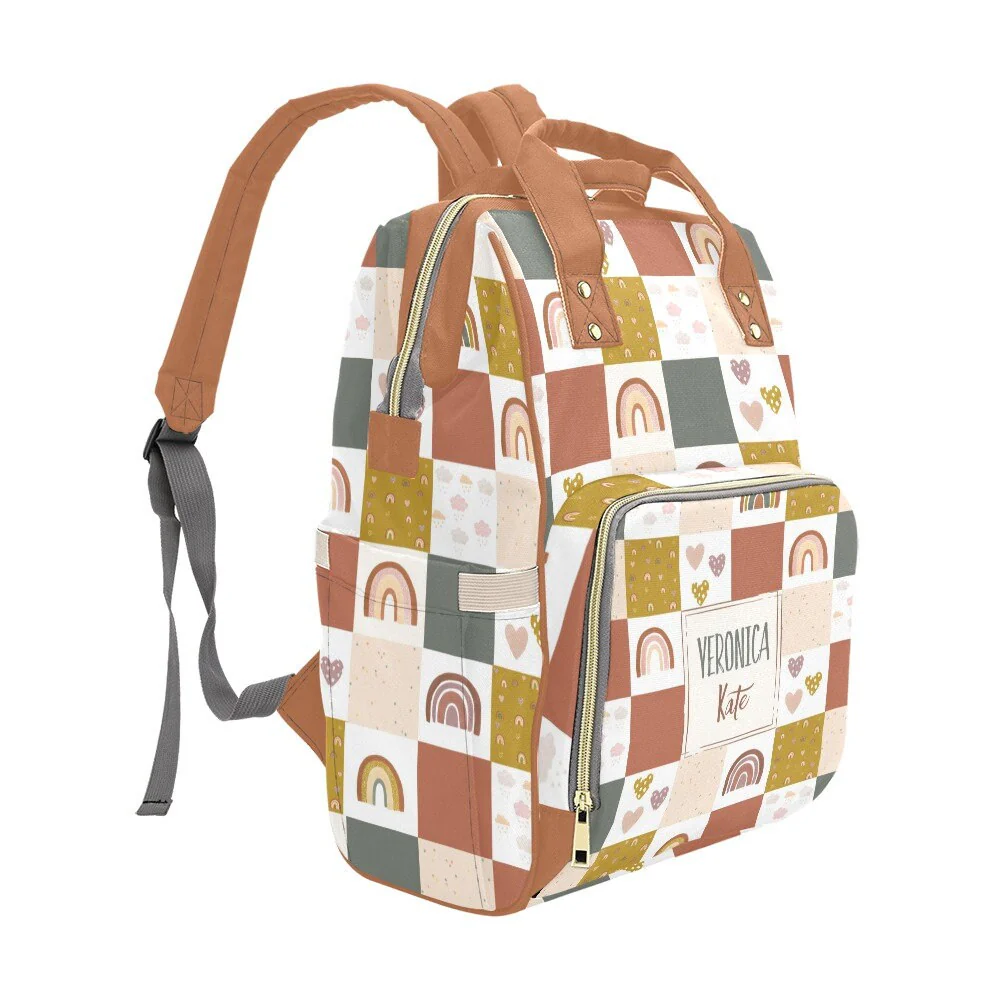 Rainbows Patchwork Personalized Diaper Bag - Image 3