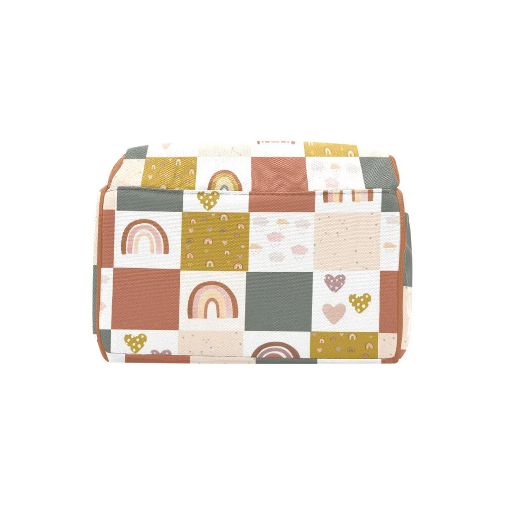 Rainbows Patchwork Personalized Diaper Bag - Image 4