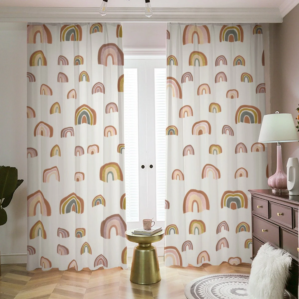Rainbows Patterned Blackout Curtains - Image 3