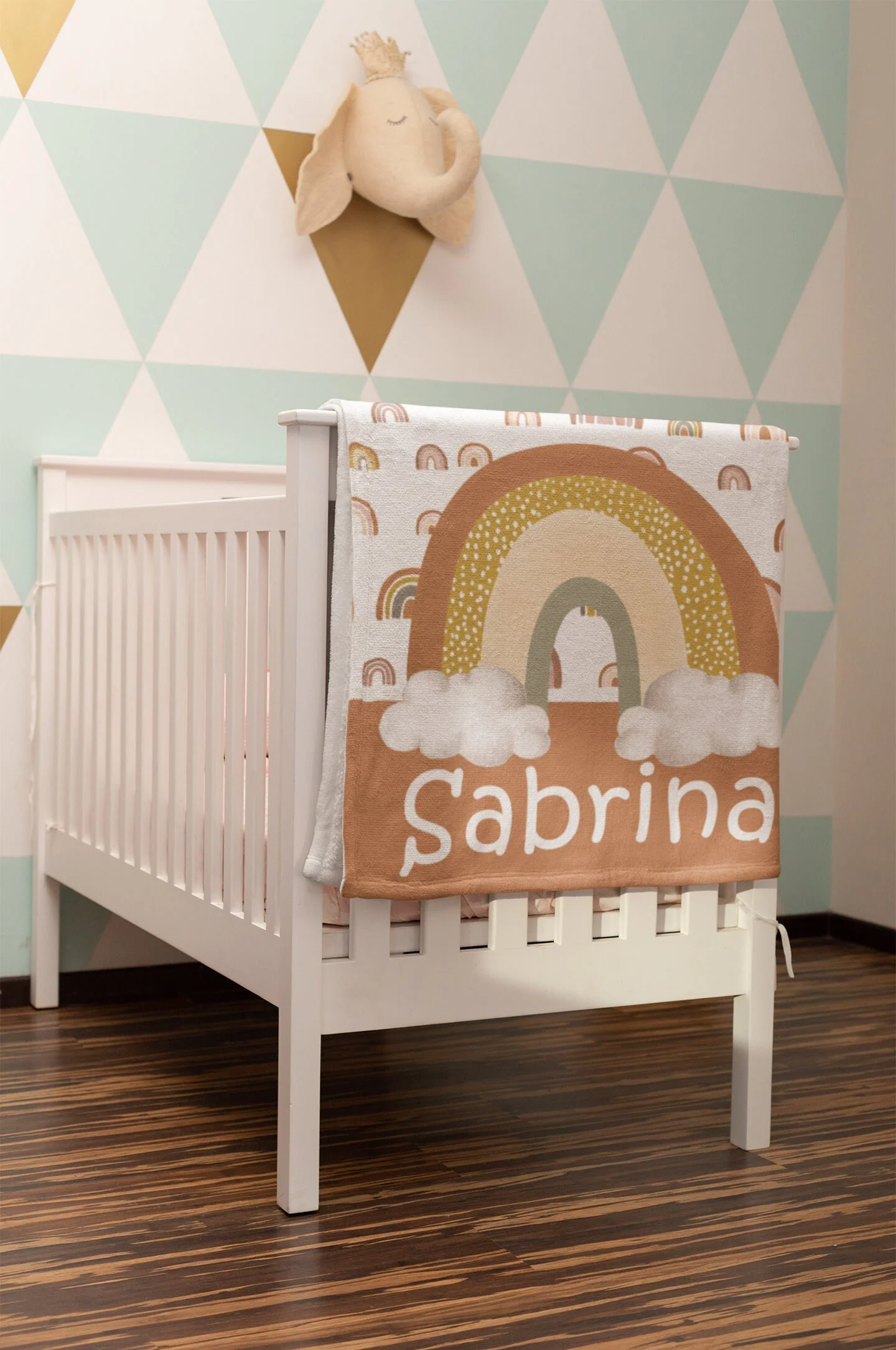 Rainbows Personalized Blanket for Girl - Image 3