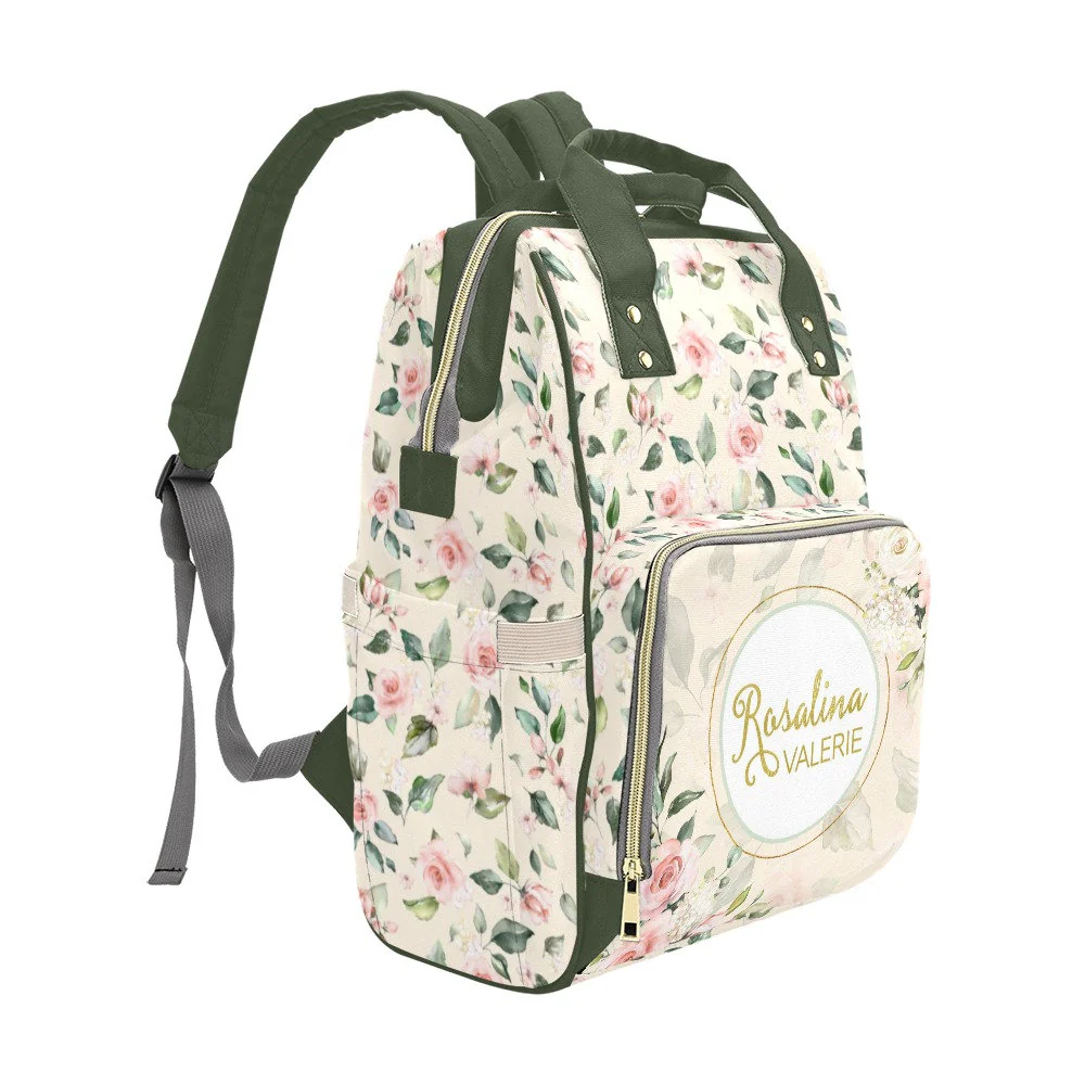 Roses Garden Personalized Diaper Bag - Image 4