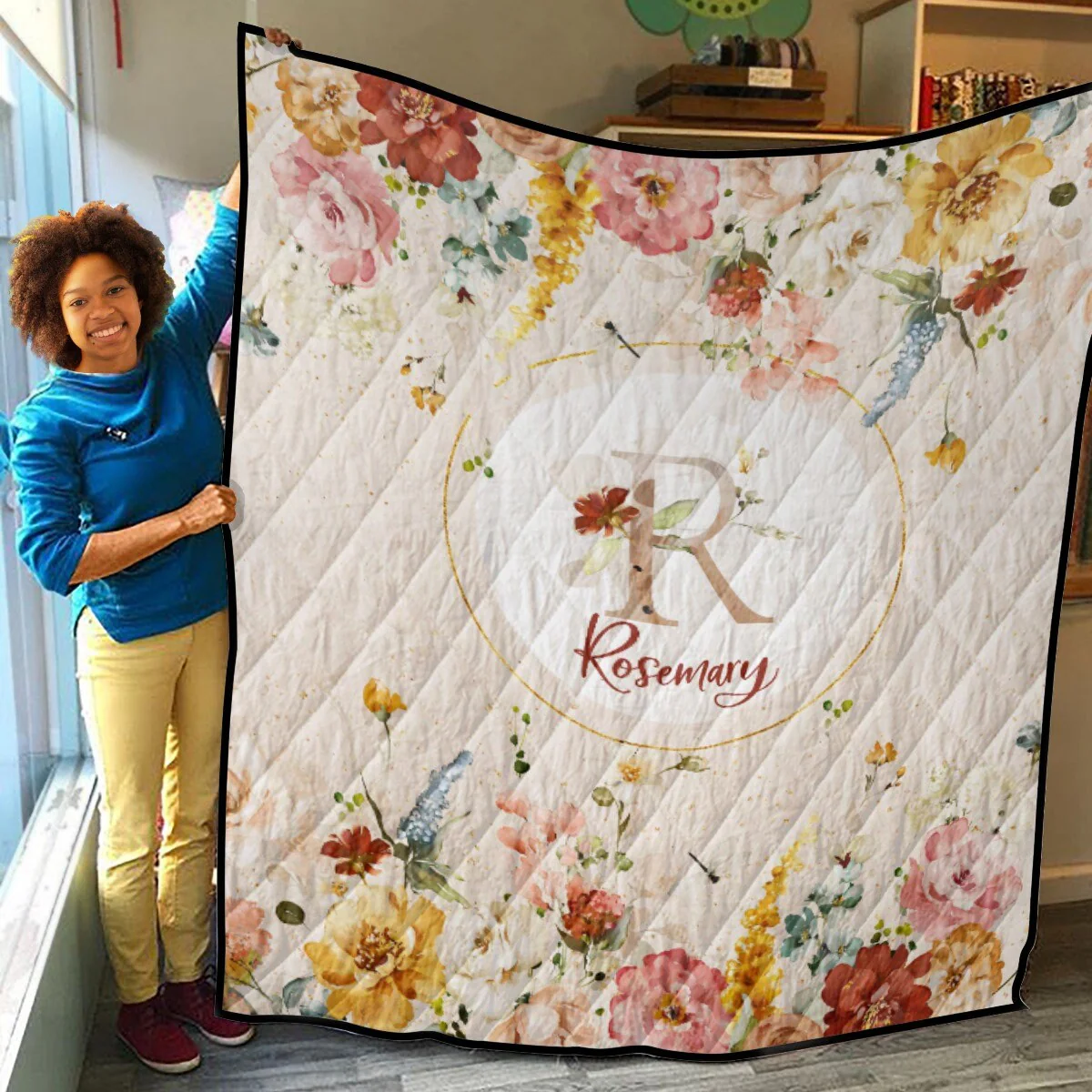 Rust Garden Personalized Quilted Bedspread Set - Image 3