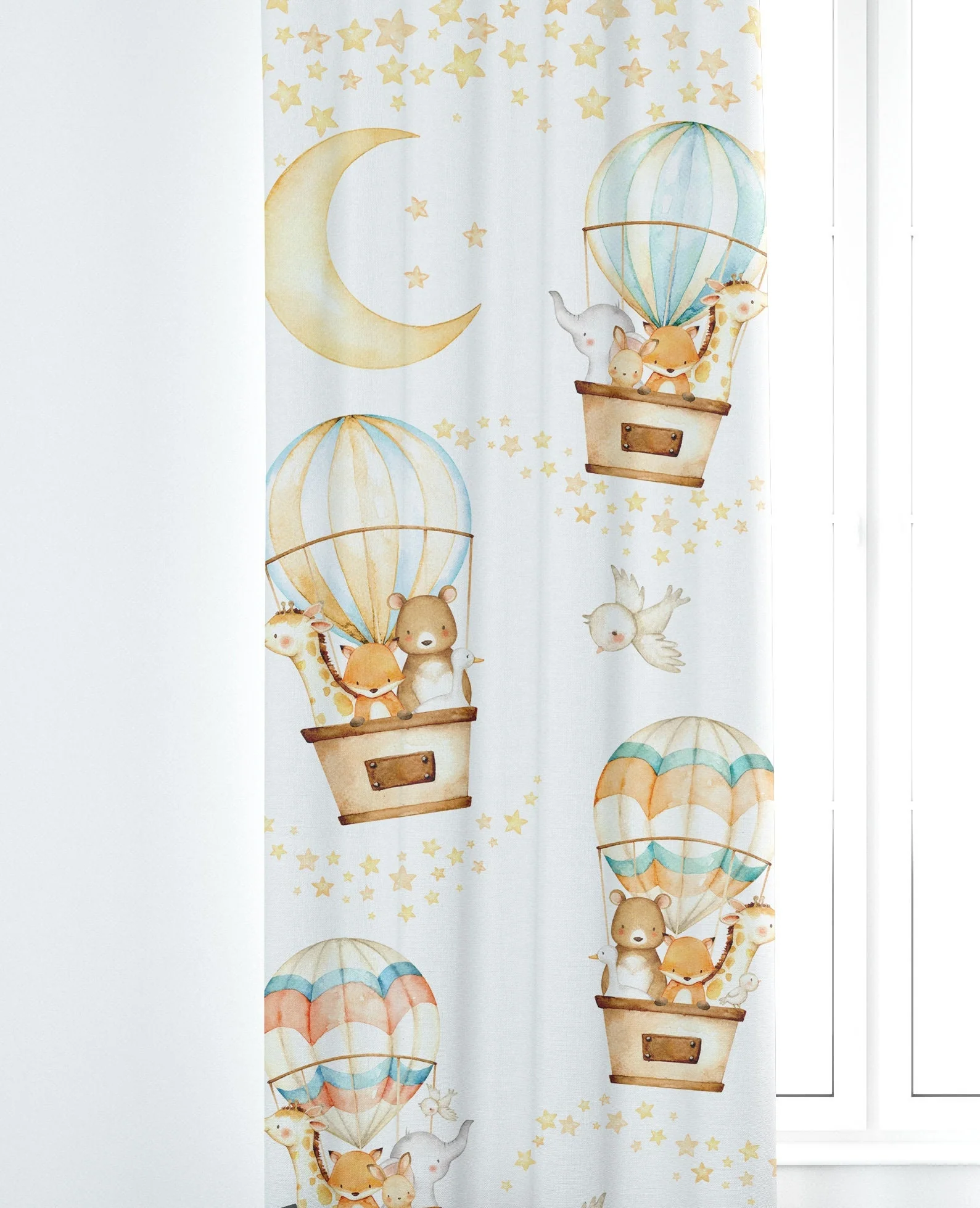 Safari Animals in Hot Air Balloons Blackout Curtains - Image 4