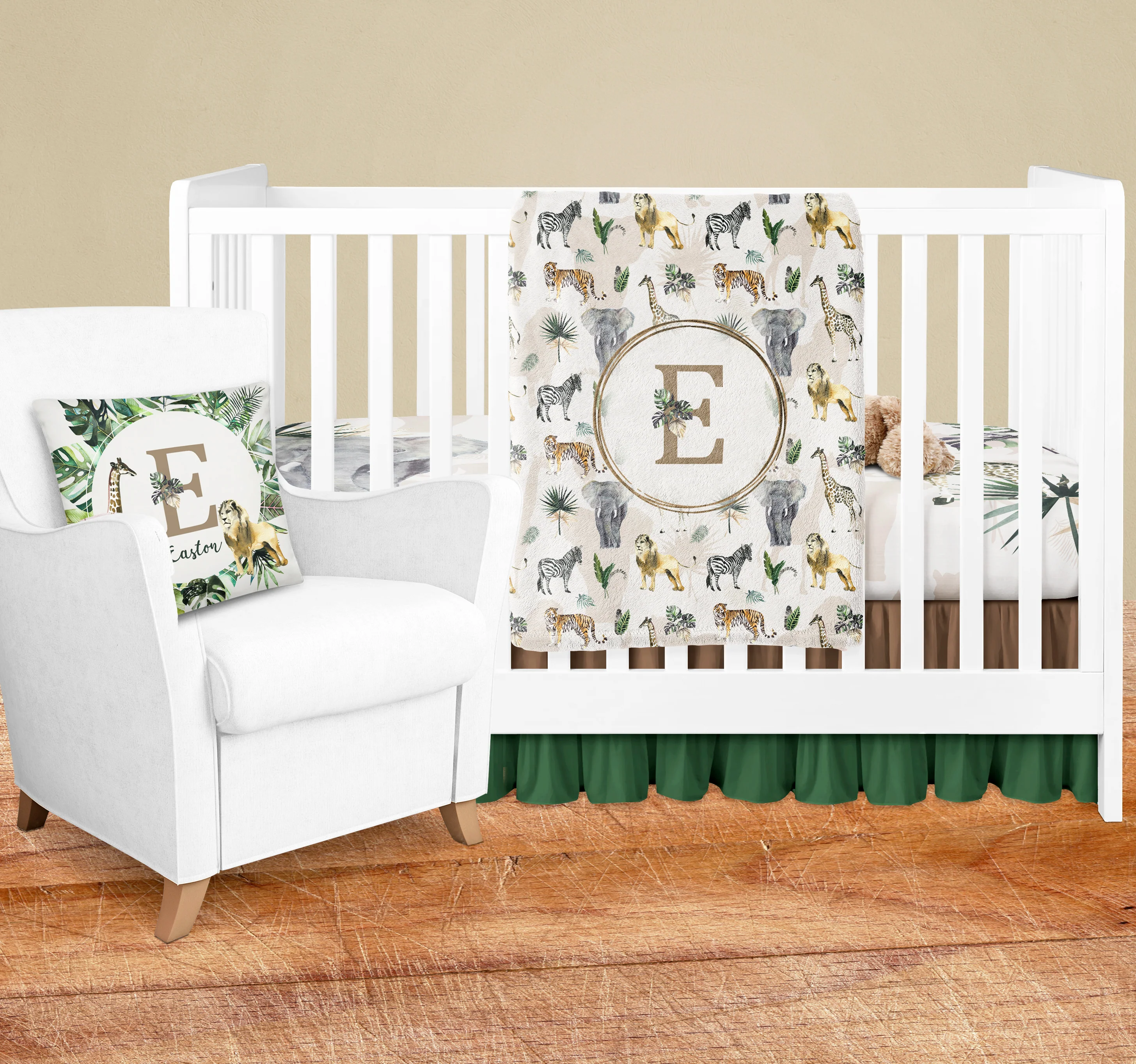 Safari Animals Monogrammed Blanket for Boy - Image 5