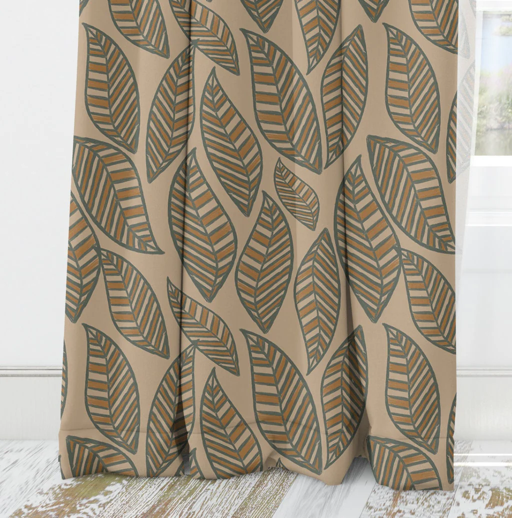 Vintage Charm with leaves Blackout Curtains - Image 2
