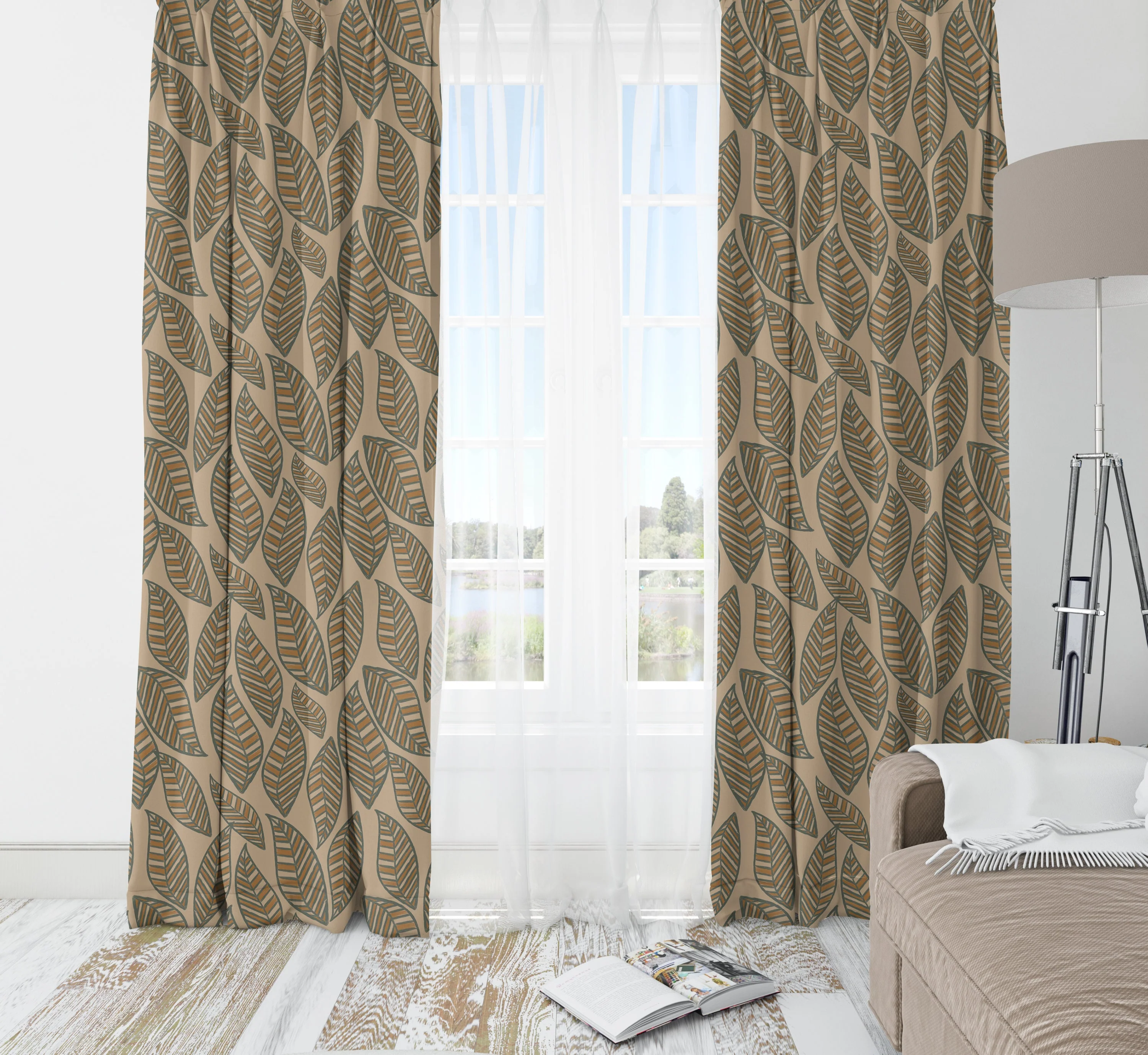 Vintage Charm with leaves Blackout Curtains - Image 3