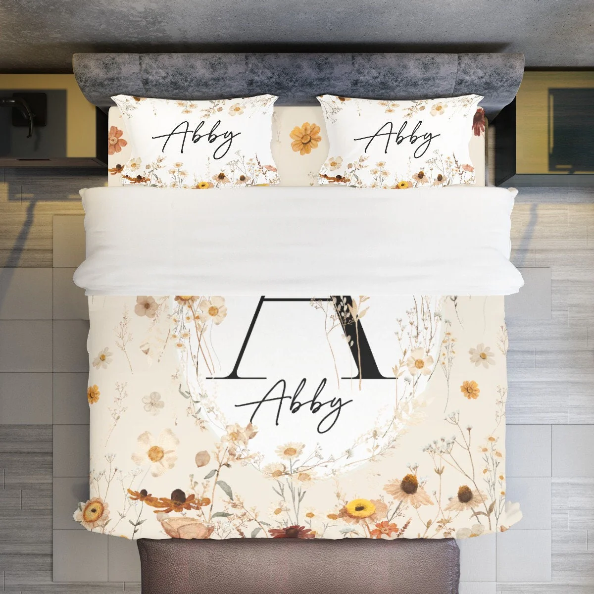 Wildflowers Personalized Duvet Cover Set for Girl - Image 4